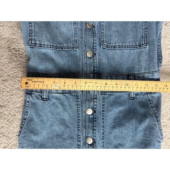 Madewell Size Petite Small Denim Jean Jumpsuit Pant Romper Long Sleeve - Picture 8 of 13